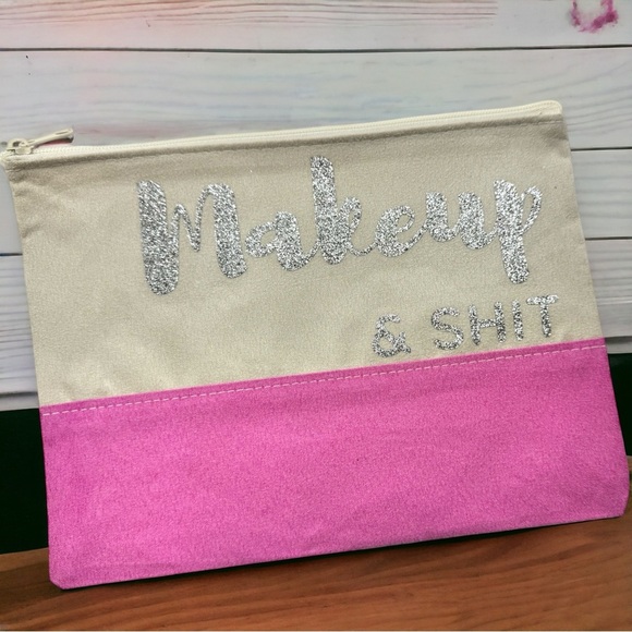 Custom Cosmetic Bag with Unique Sayings - Brand New! “Makeup & Shit” - Picture 2 of 6
